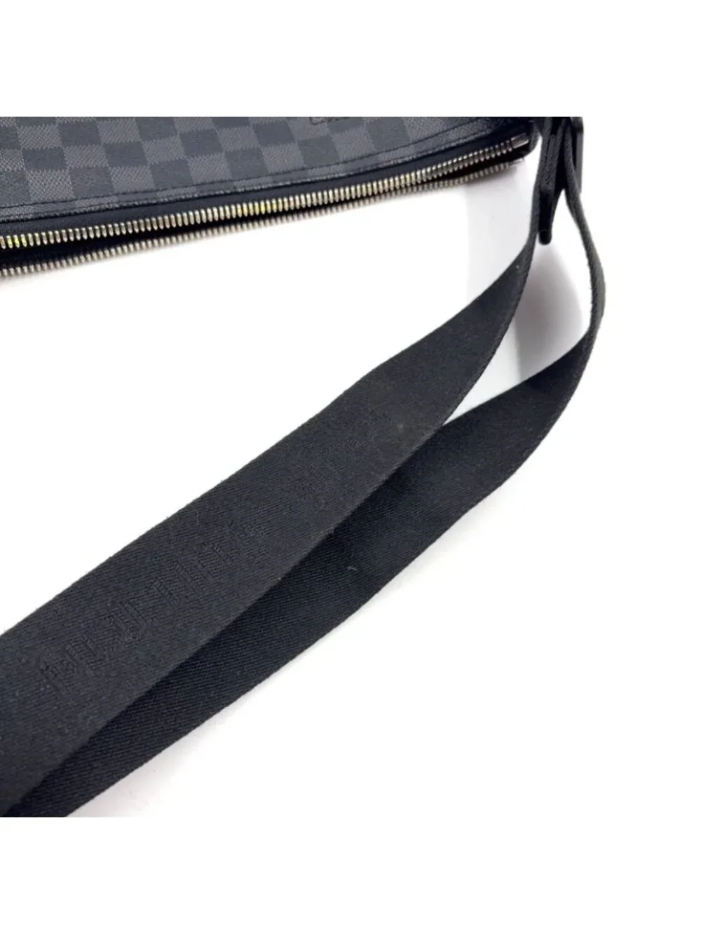Louis Vuitton Mick PM Damier Graphite Leather Black Shoulder Bag Silver